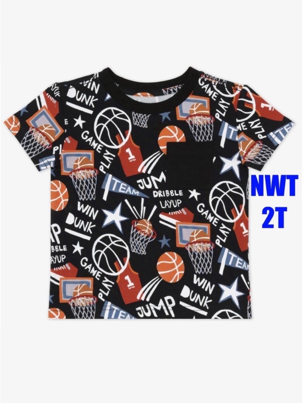 🏀Little Sleepies Slam Dunk Pocket Tee - 2T